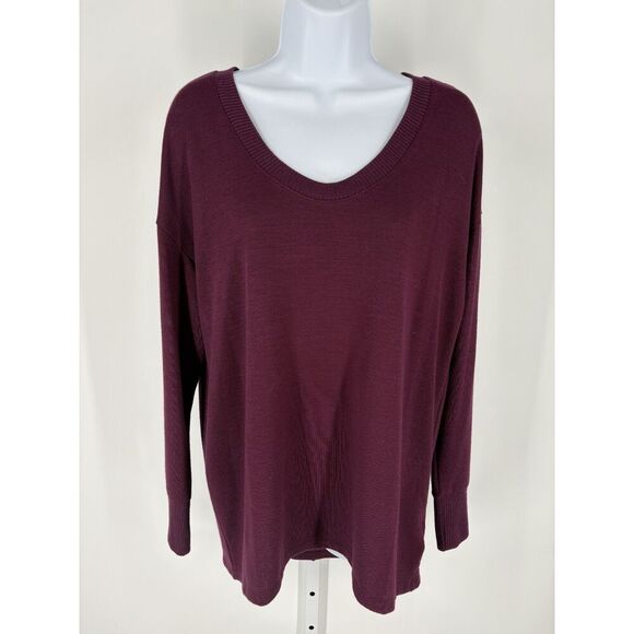 GAP Sweaters - GAP Burgundy Lightweight Knit Sweater | Scoop Neck Long Sleeve Pullover